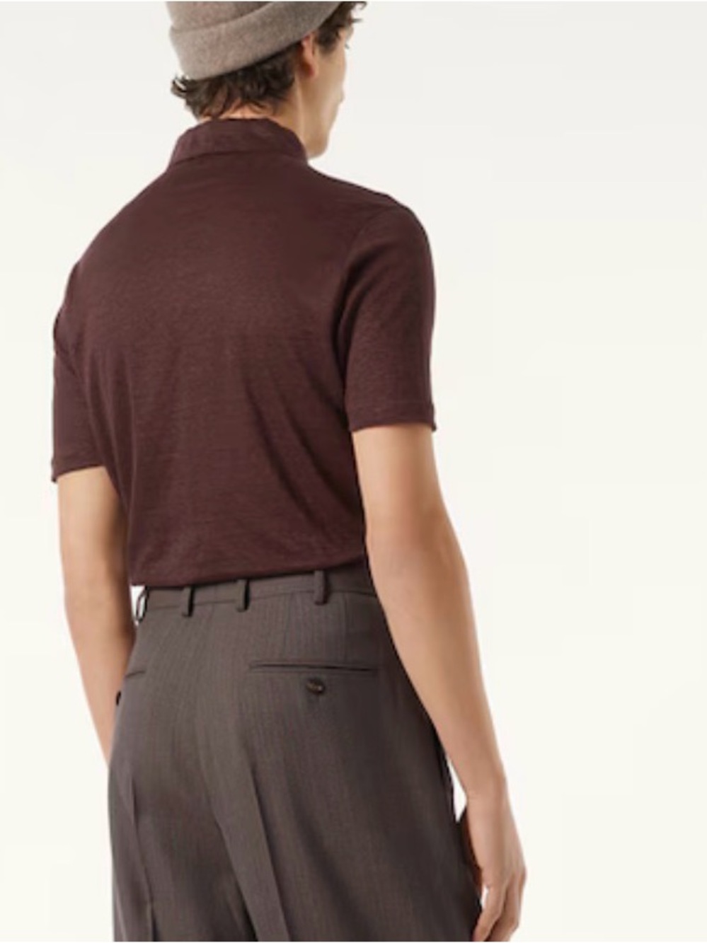 Loro Piana Men's Polo in Deep Burgundy - Picture 4 of 13